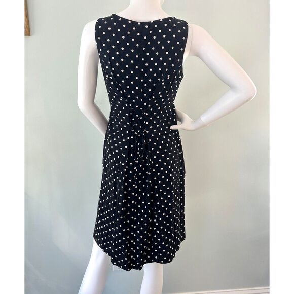 My Michelle Vintage 90s Y2k Black Polka Dot Sleeveless A Line Mini Dress size 8P - Picture 2 of 6